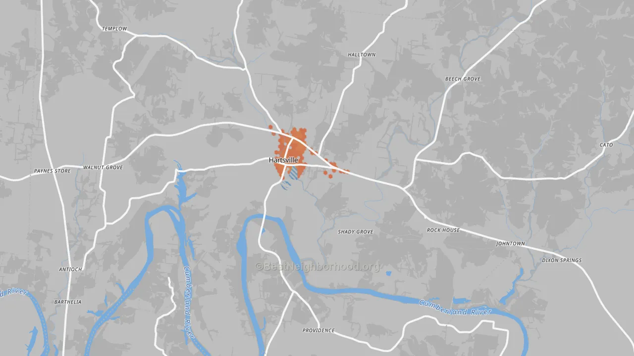 Bike Grade map of Trousdale County, TN