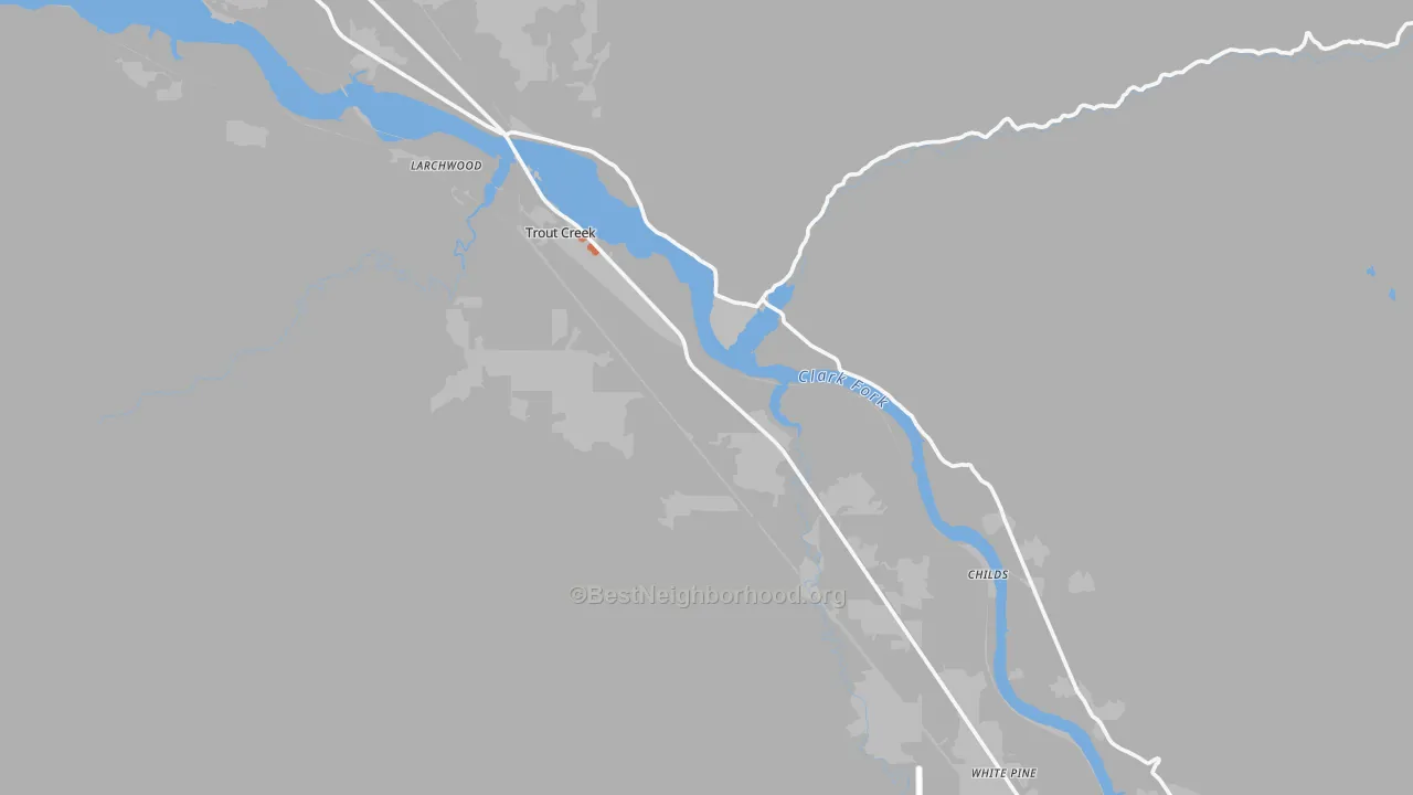 Bike Grade map of Trout Creek, MT