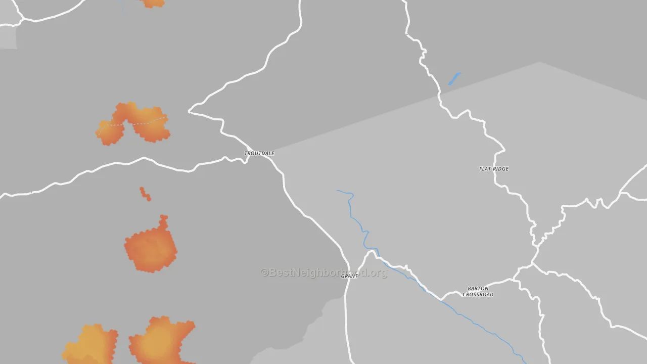 Bike Grade map of Troutdale, VA
