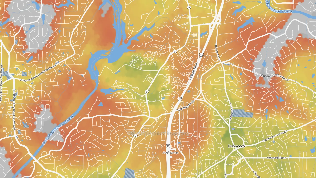 Bike Grade map of Trowbridge Square, Sandy Springs, GA