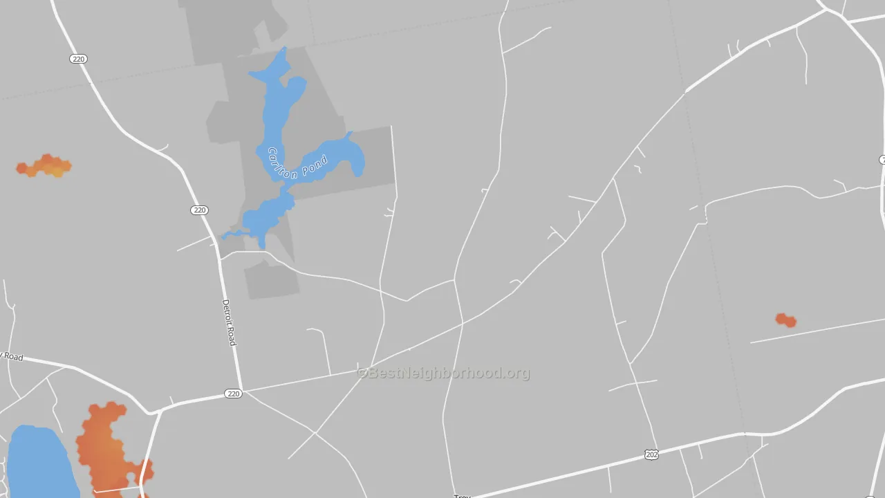 Bike Grade map of Troy Center, ME