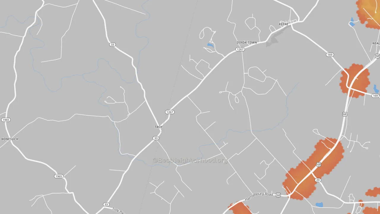 Bike Grade map of Troy, KY