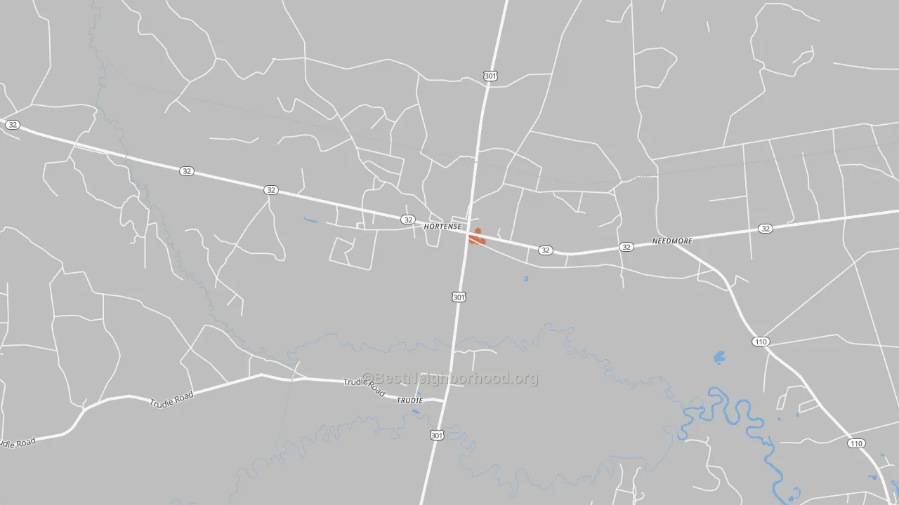 Bike Grade map of Trudie, GA