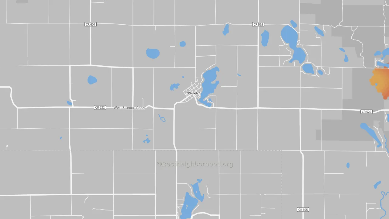 Bike Grade map of Trufant, MI