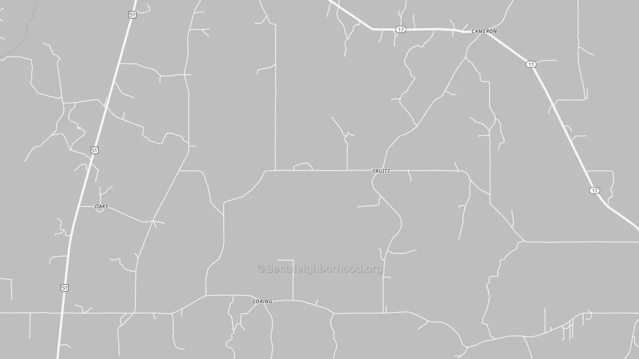 Bike Grade map of Truitt, MS