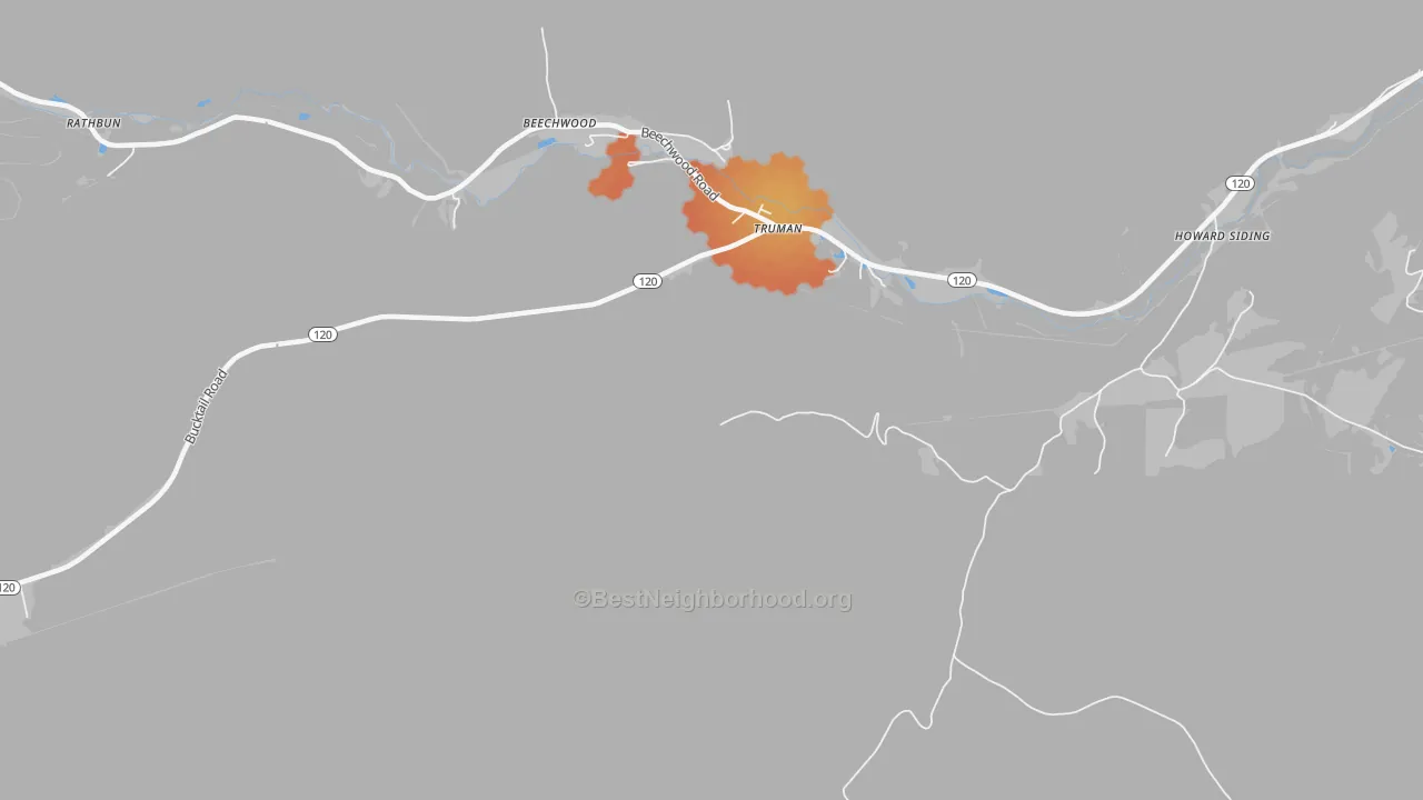 Bike Grade map of Truman, PA