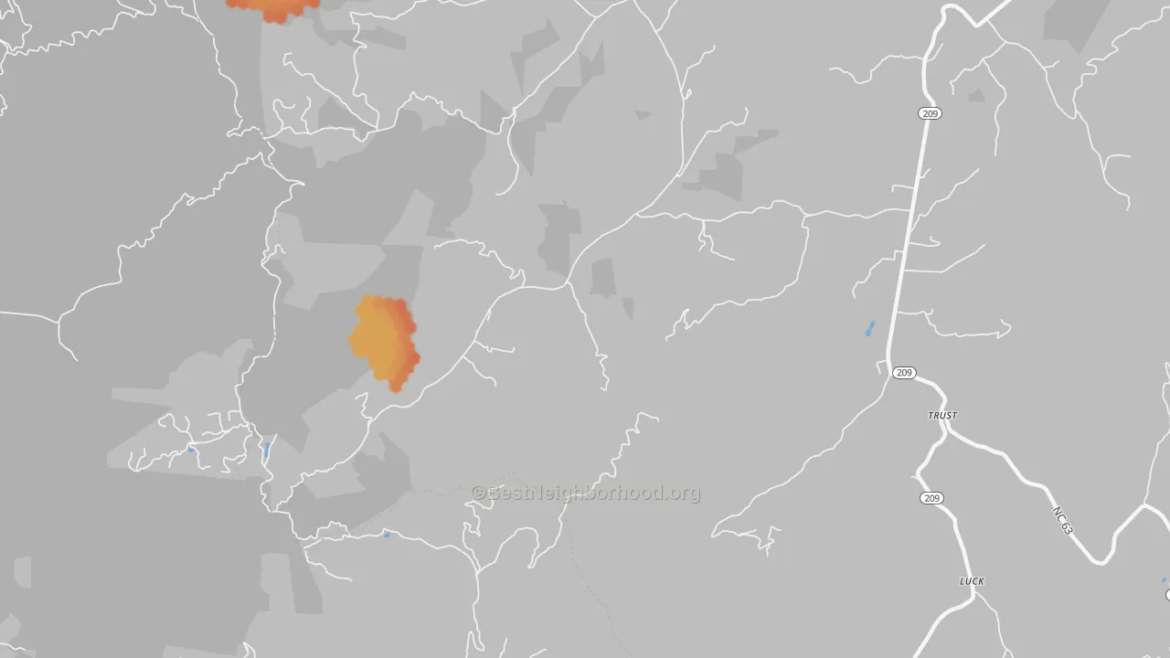 Bike Grade map of Trust, NC