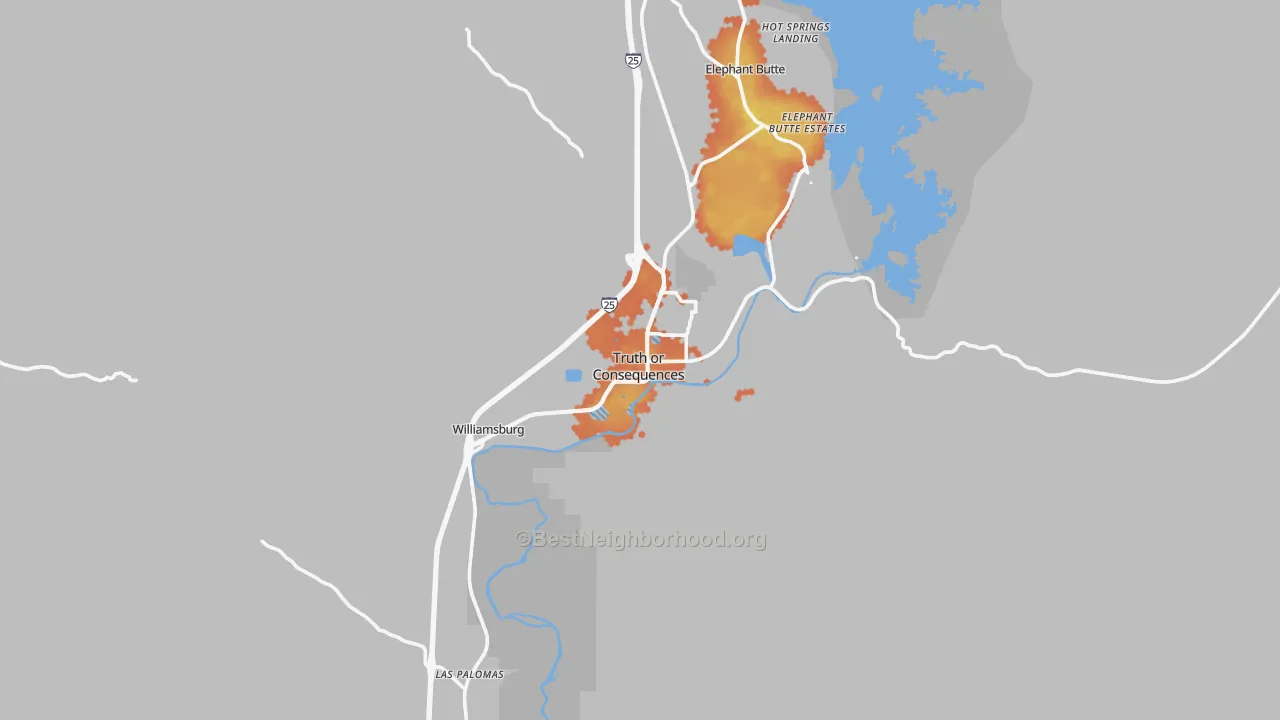 Bike Grade map of Truth Or Consequences, NM