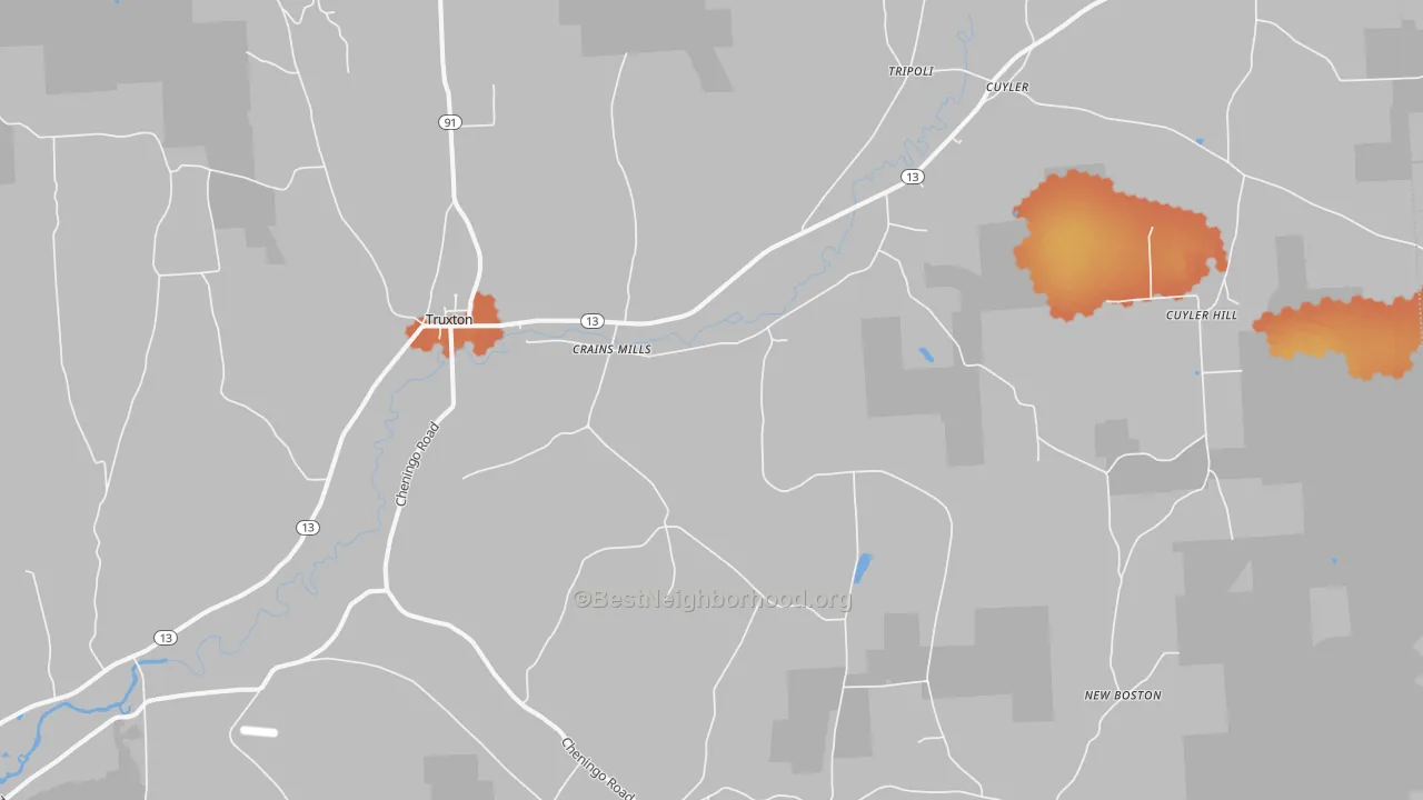 Bike Grade map of Truxton, NY