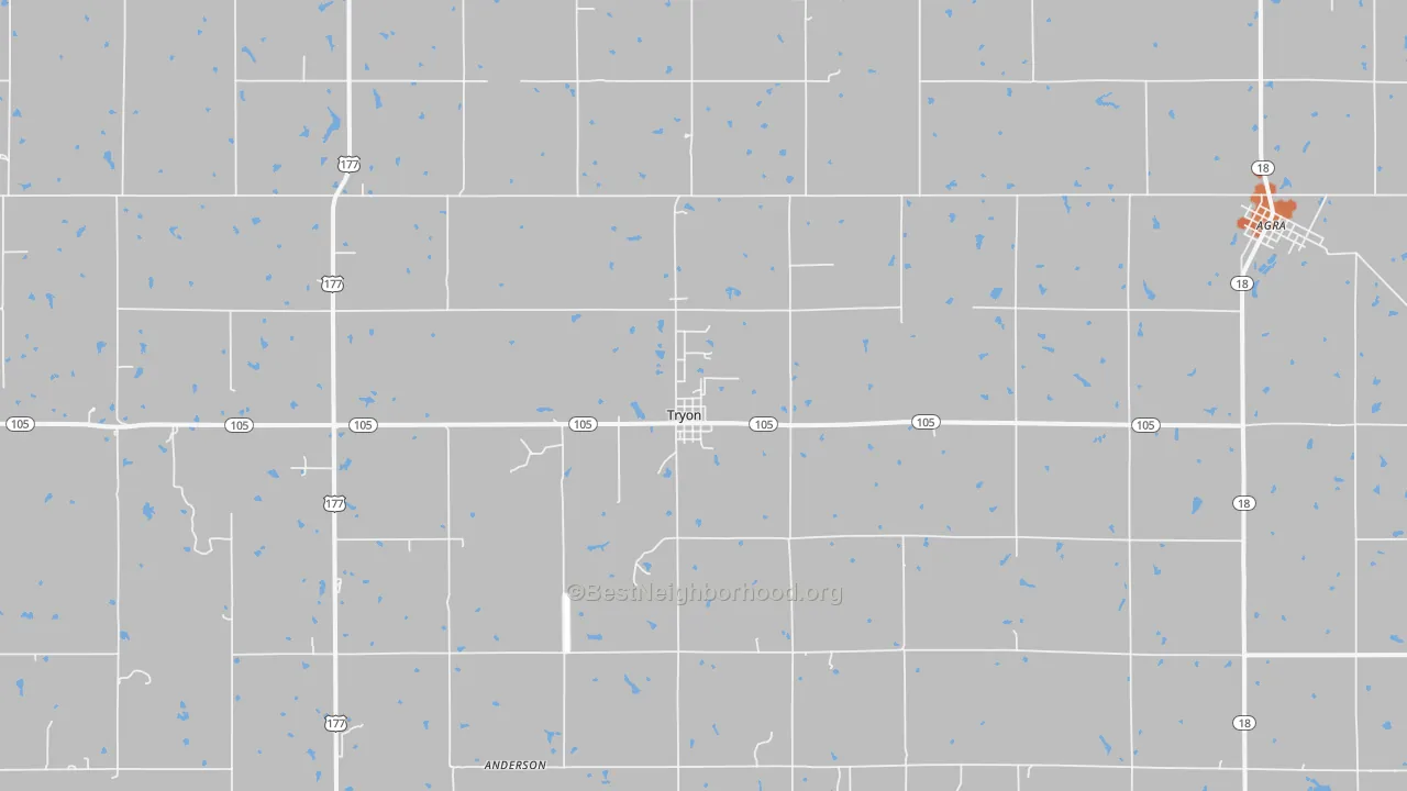 Bike Grade map of Tryon, OK