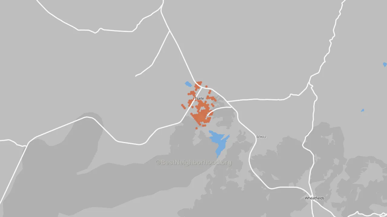 Bike Grade map of Tsaile, AZ