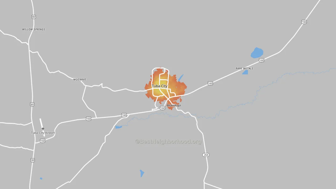 Bike Grade map of Tuba City, AZ