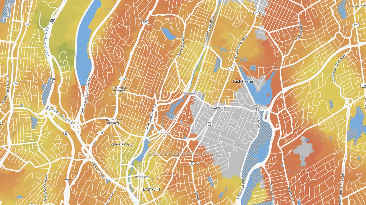 Bike Grade map of Tuckahoe, NY