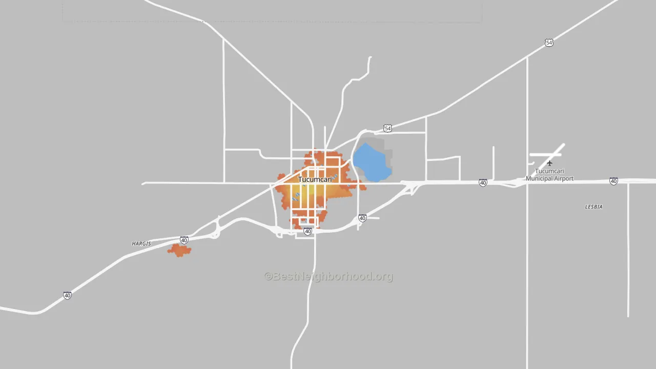 Bike Grade map of Tucumcari, NM