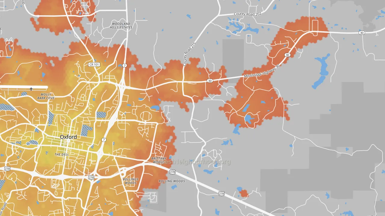 Bike Grade map of Tula, MS