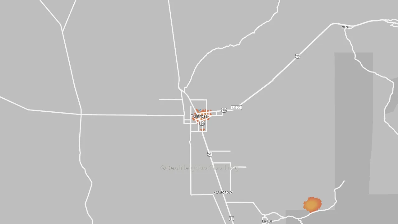 Bike Grade map of Tularosa, NM