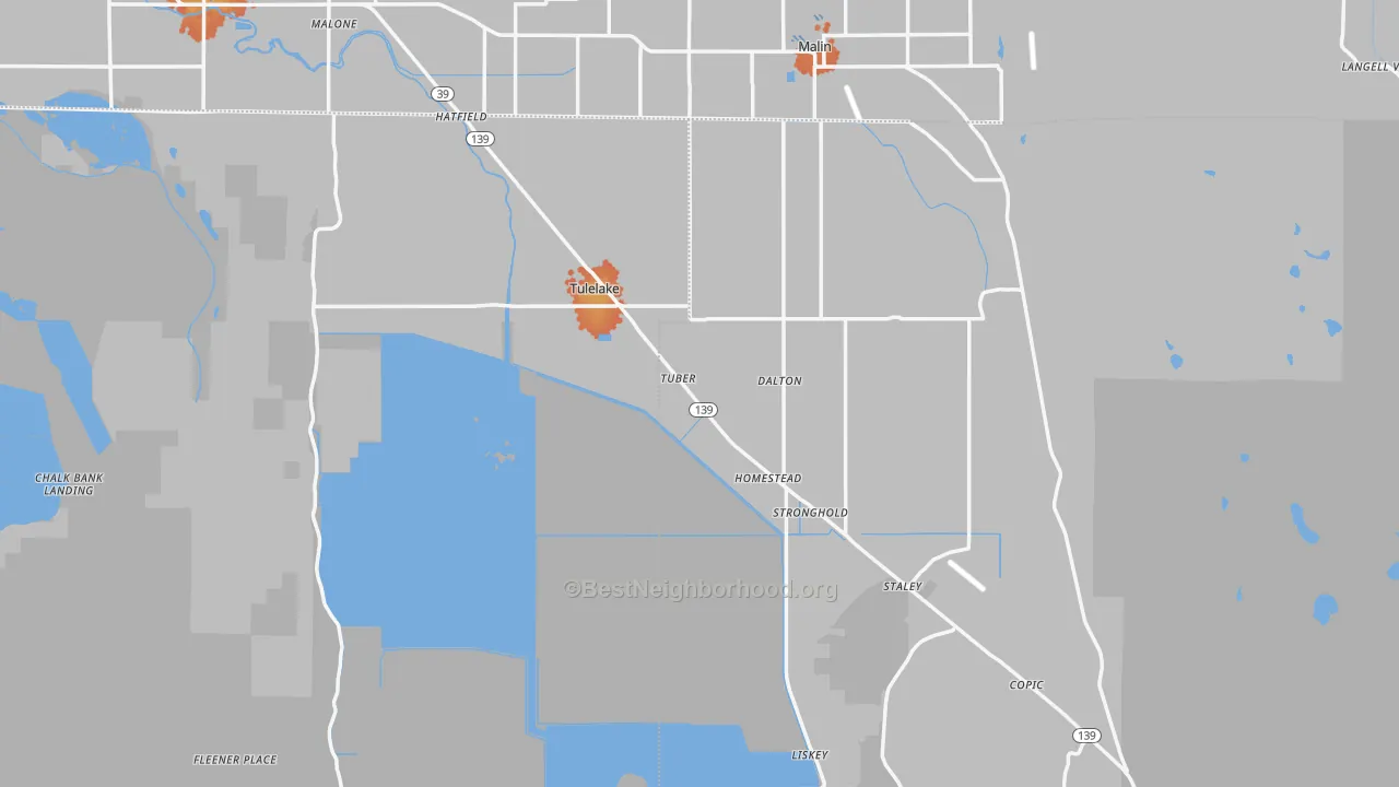 Bike Grade map of Tulelake, CA