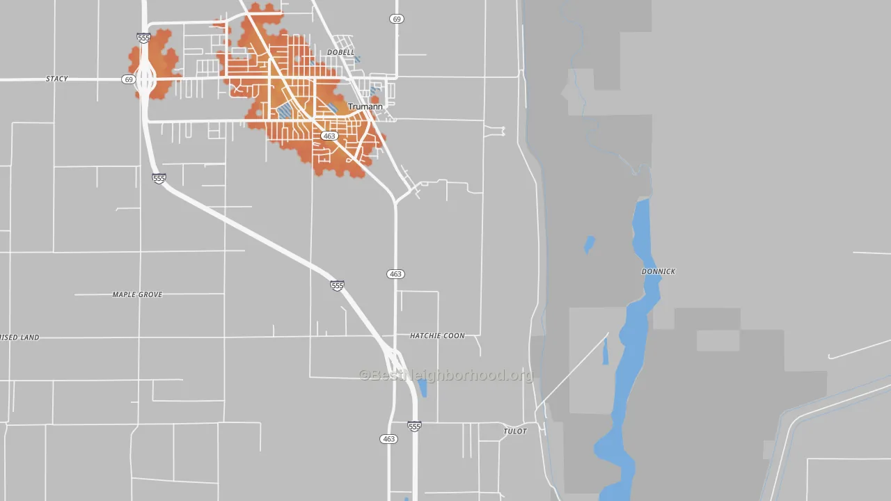 Bike Grade map of Tulot, AR