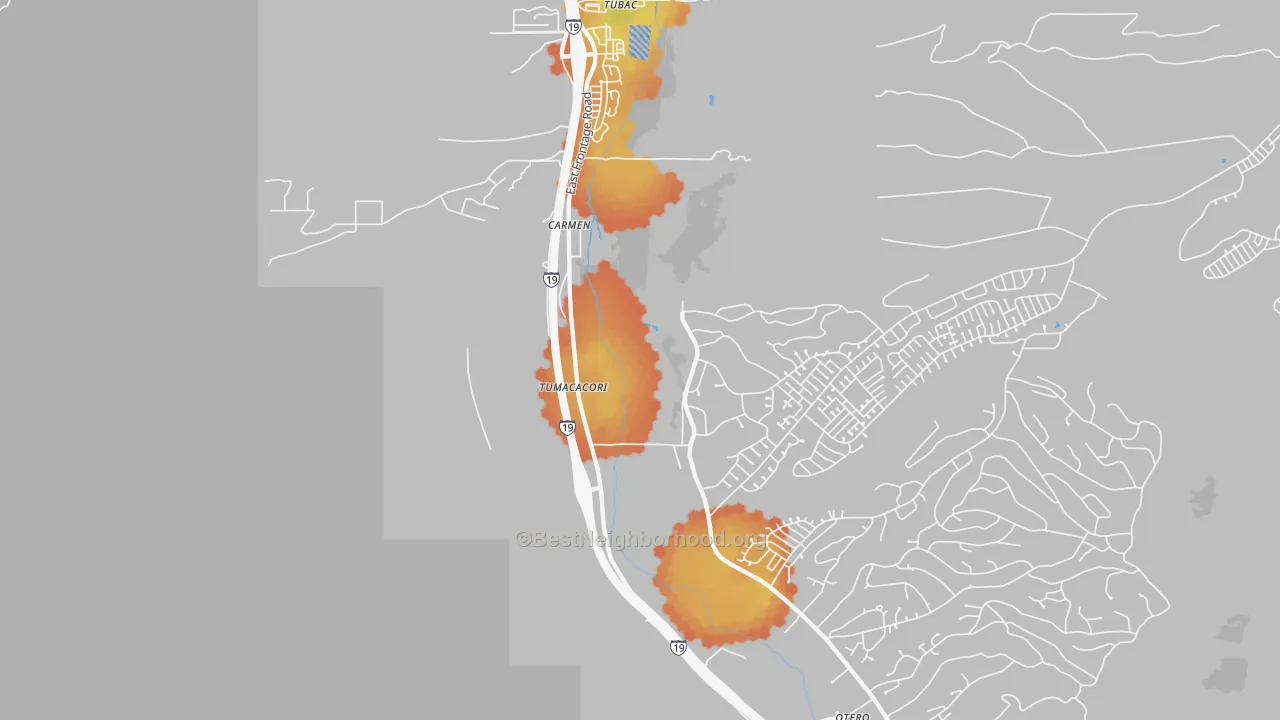 Bike Grade map of Tumacacori, AZ