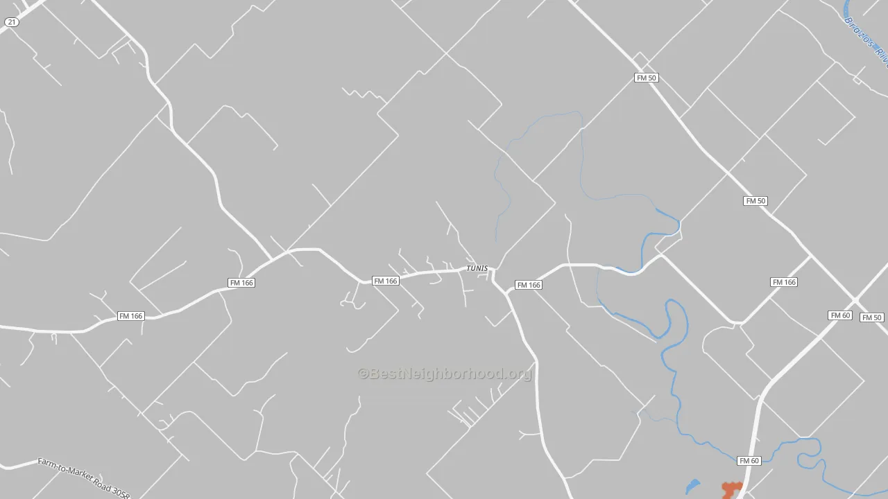 Bike Grade map of Tunis, TX