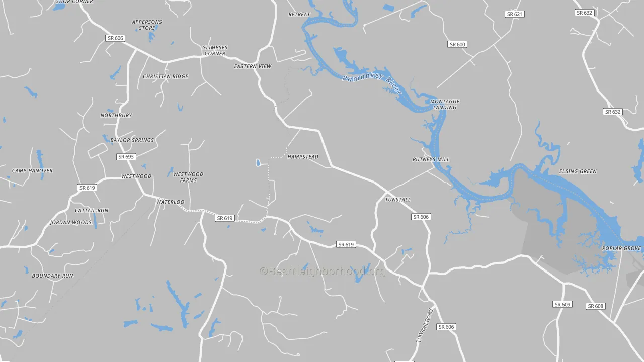 Bike Grade map of Tunstall, VA