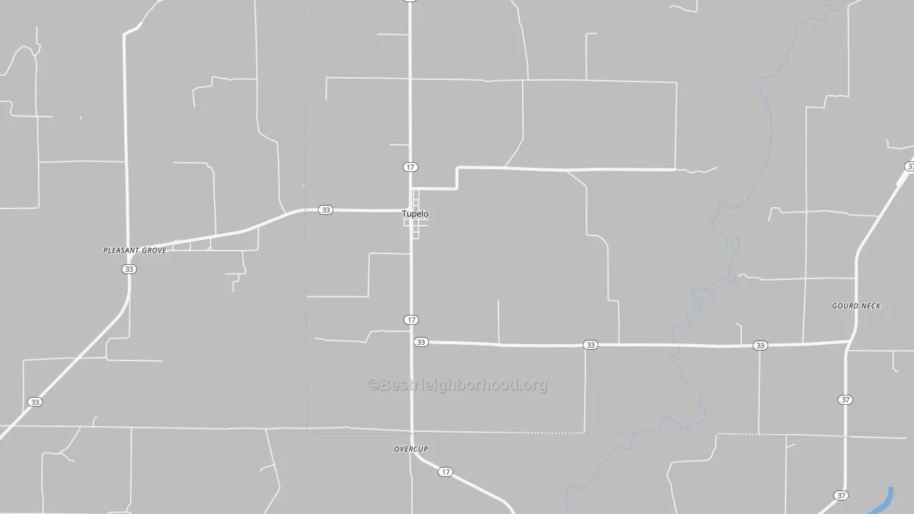 Bike Grade map of Tupelo, AR