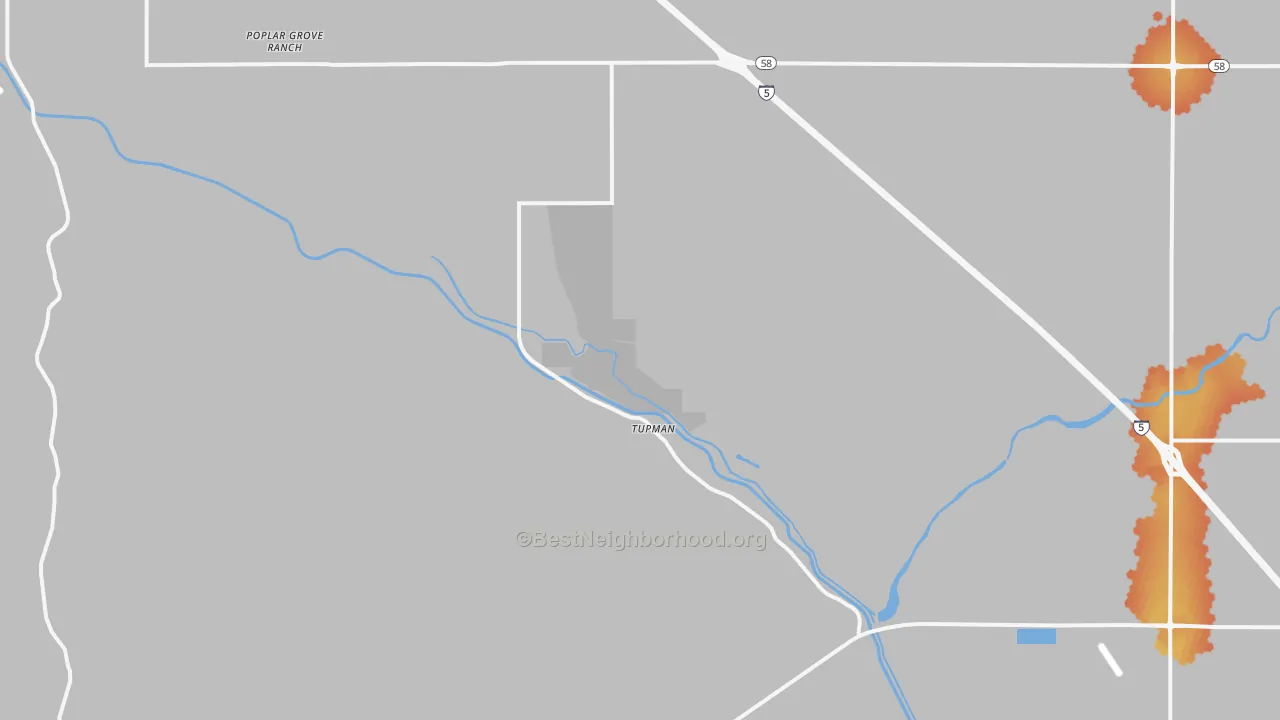Bike Grade map of Tupman, CA