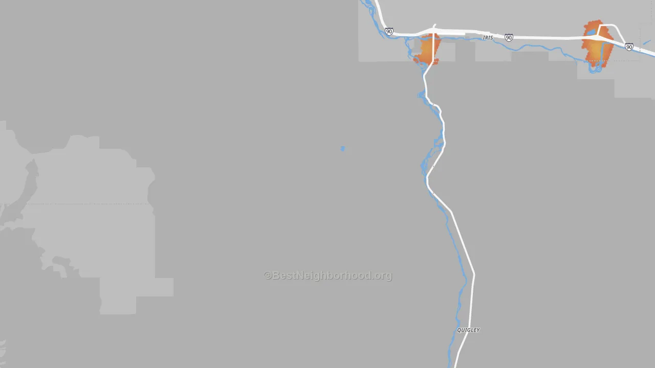 Bike Grade map of Turah, MT