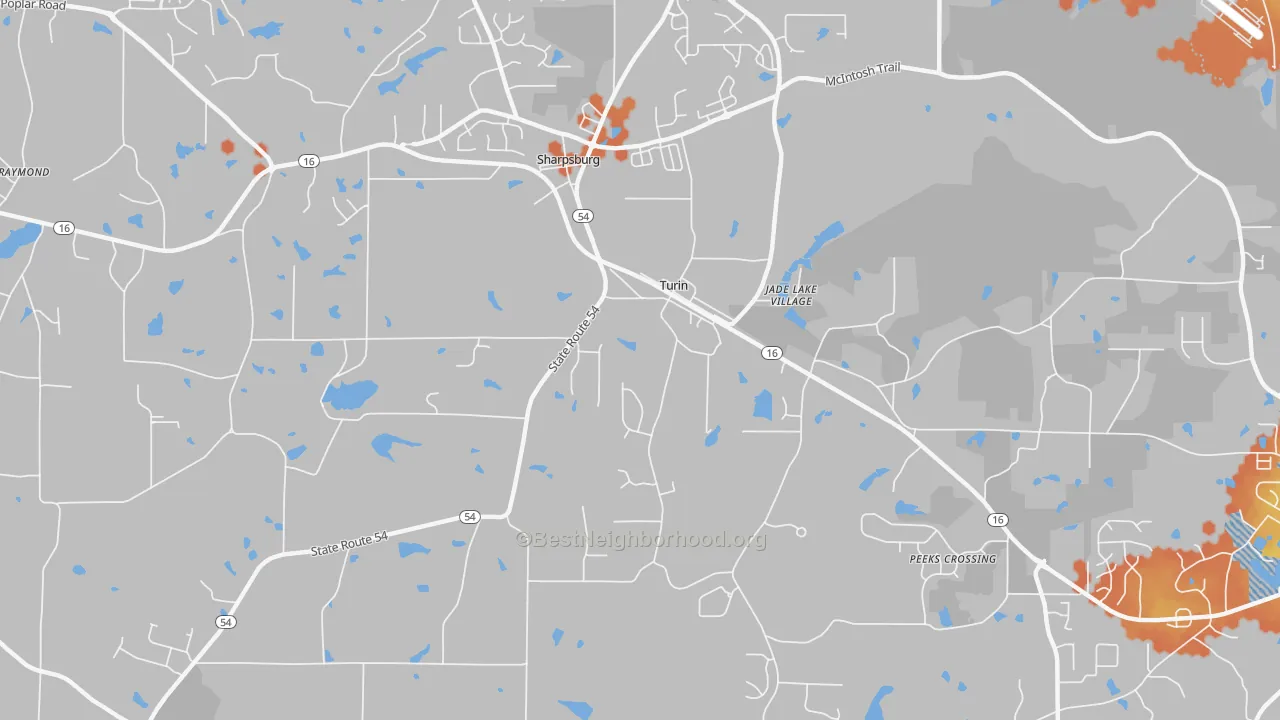 Bike Grade map of Turin, GA