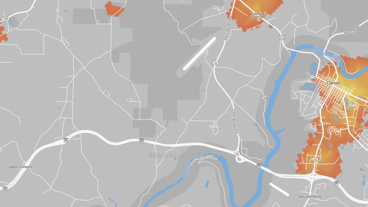 Bike Grade map of Turkey City, PA
