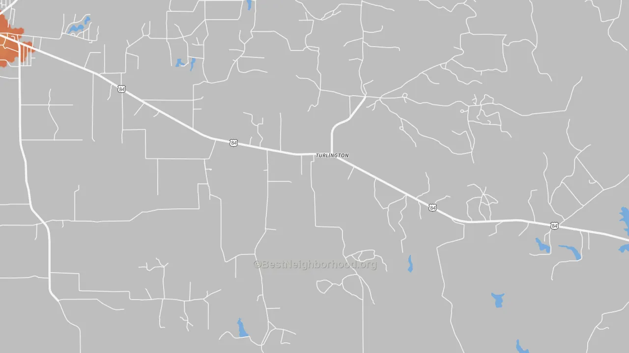 Bike Grade map of Turlington, TX