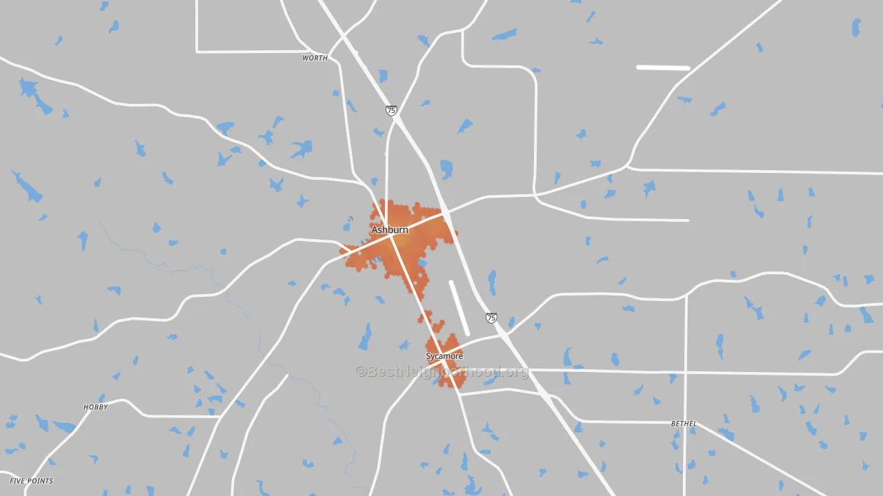 Bike Grade map of Turner County, GA
