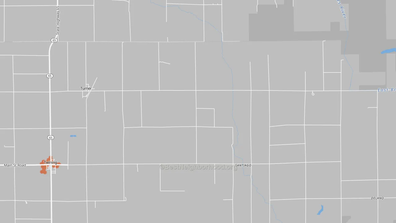 Bike Grade map of Turner, MI