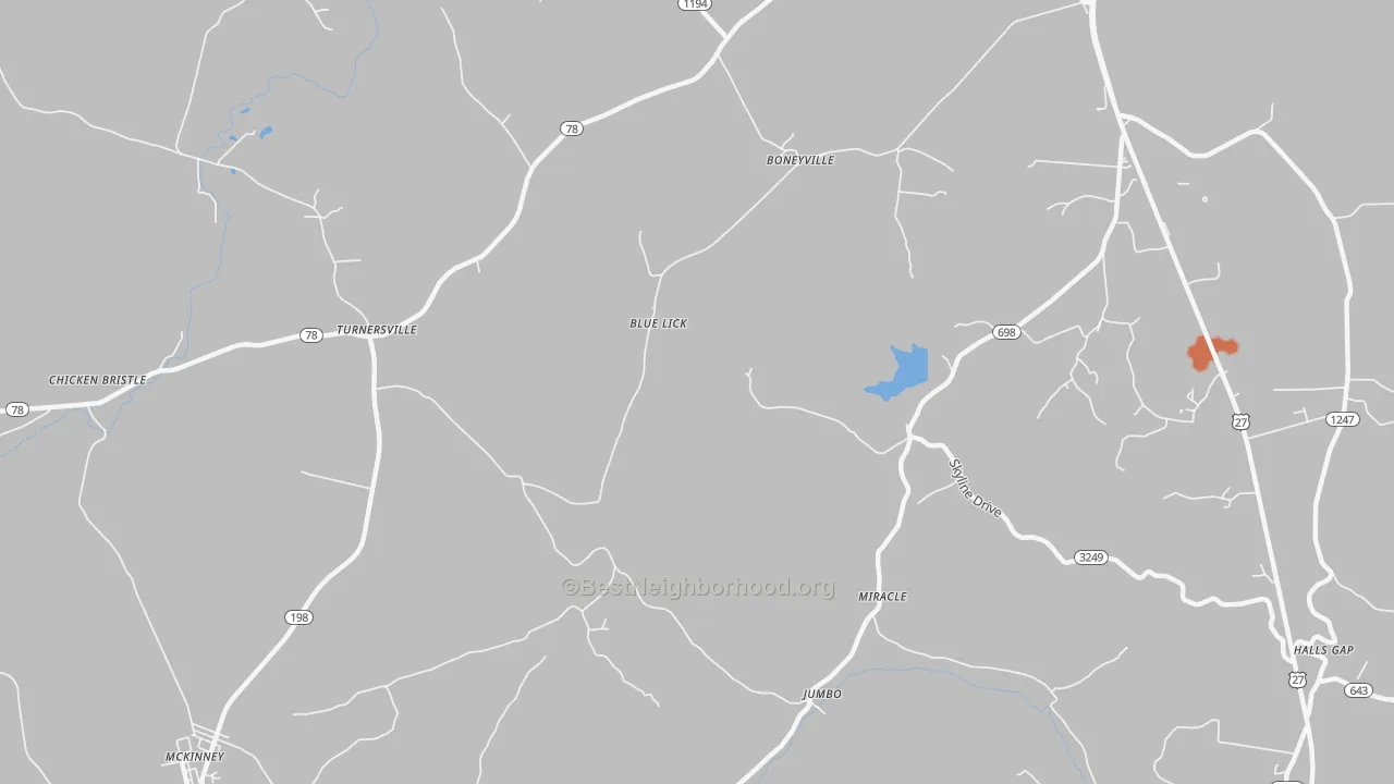 Bike Grade map of Turnersville, KY