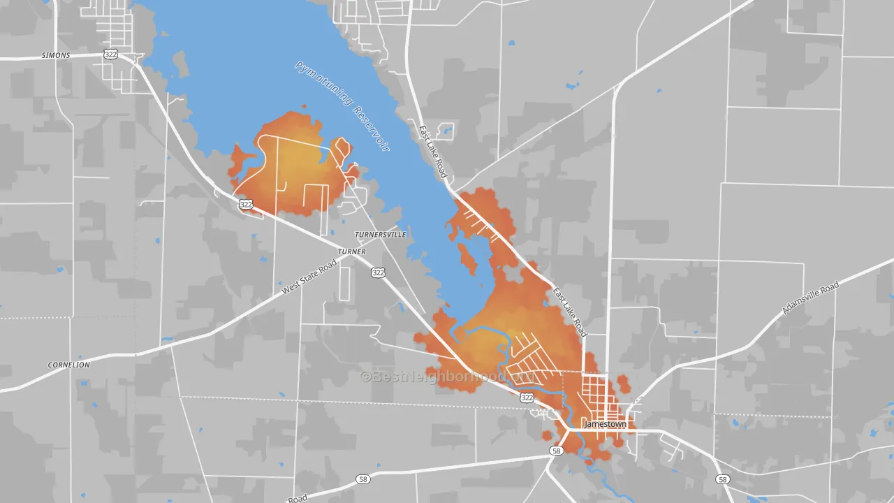 Bike Grade map of Turnersville, PA