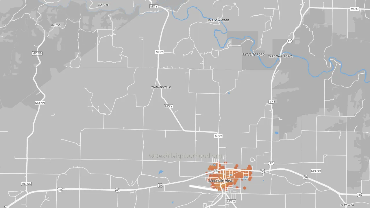 Bike Grade map of Turnerville, MO
