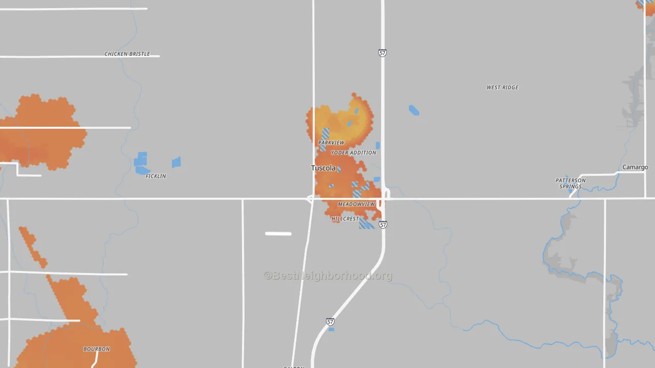 Bike Grade map of Tuscola, IL