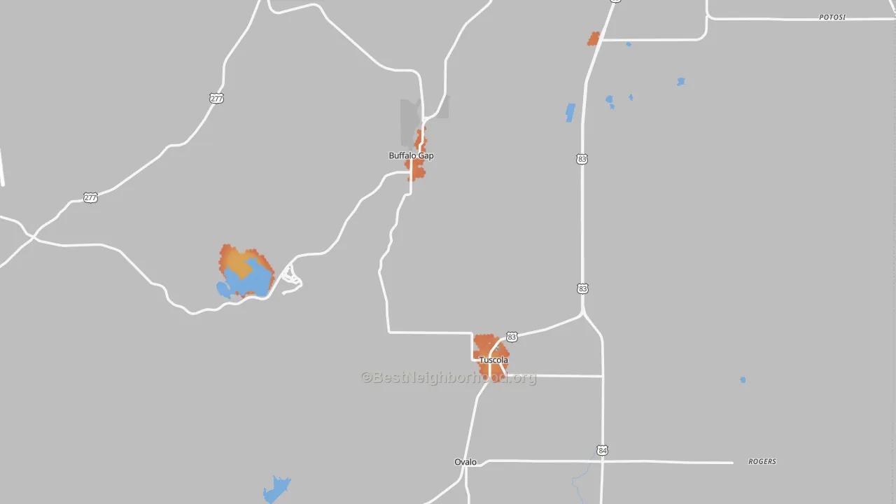 Bike Grade map of Tuscola, TX