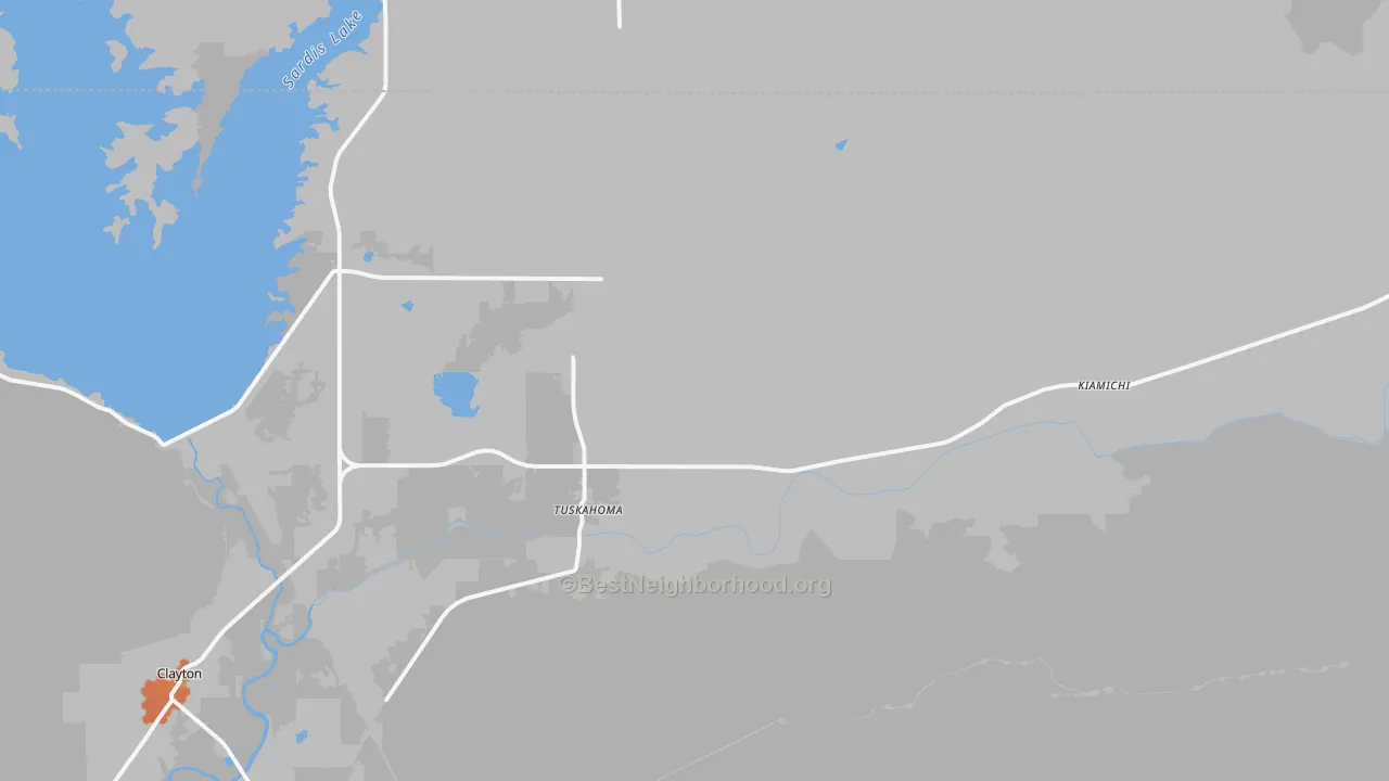 Bike Grade map of Tuskahoma, OK
