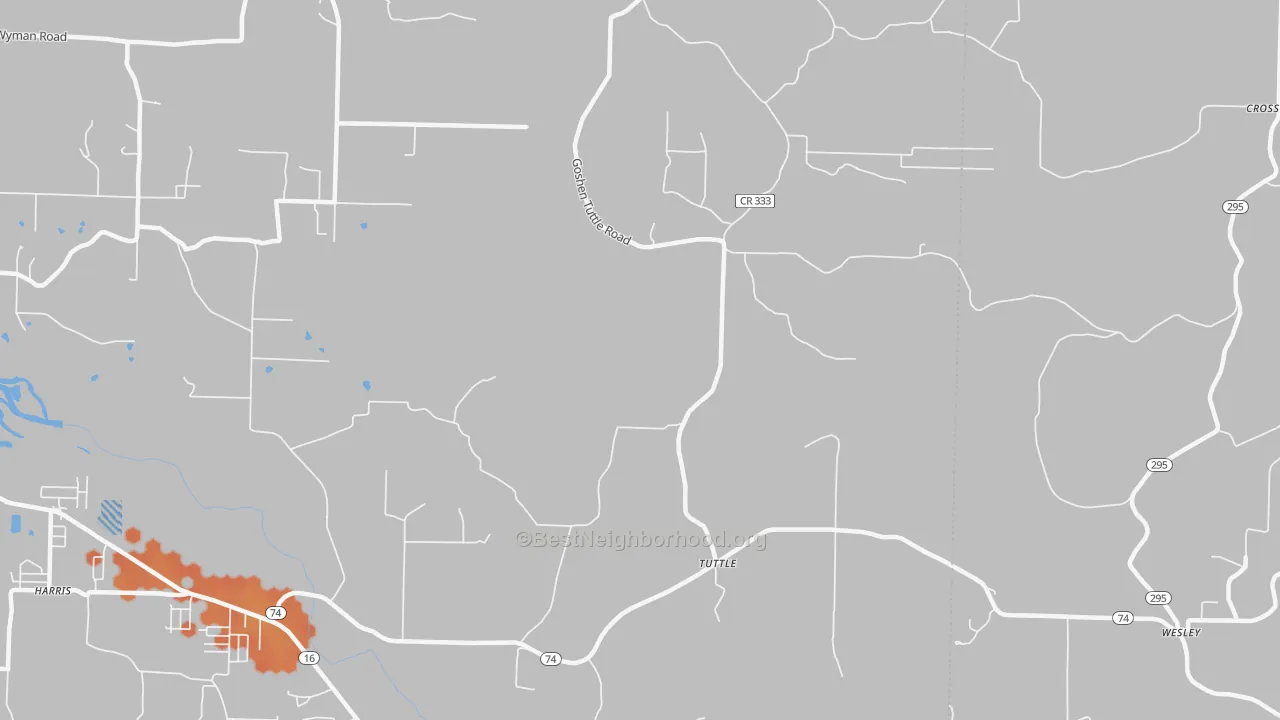 Bike Grade map of Tuttle, AR