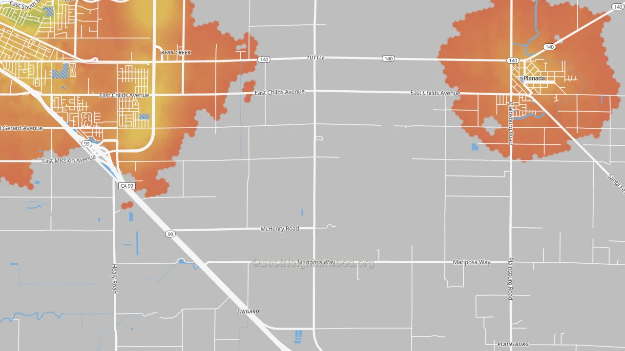 Bike Grade map of Tuttle, CA
