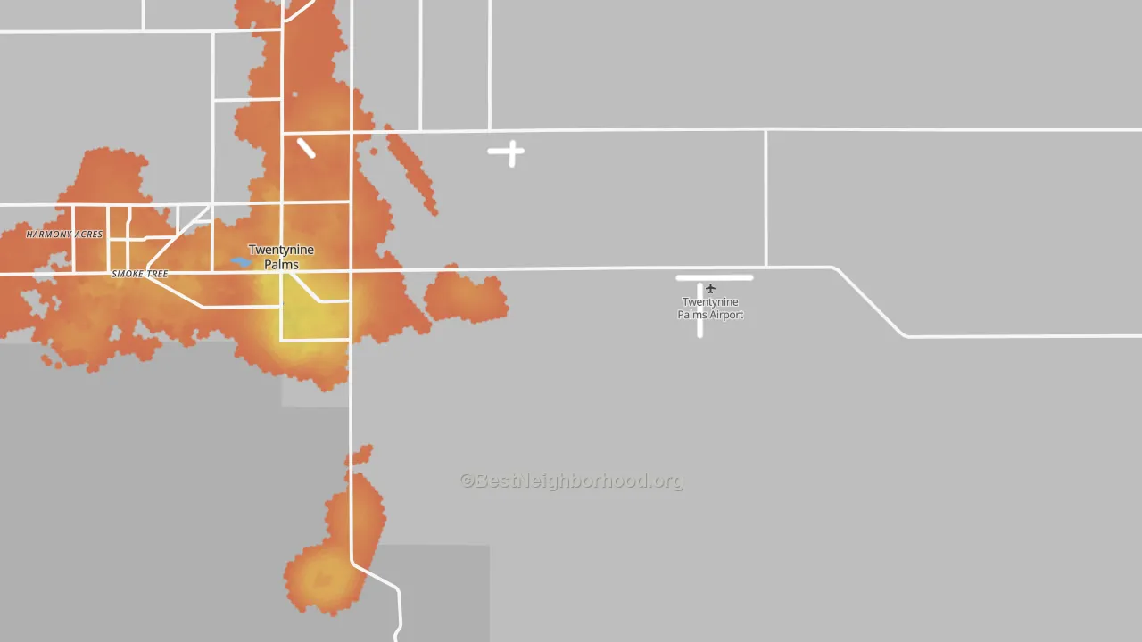 Bike Grade map of Twentynine Palms Marine Corps Base, CA