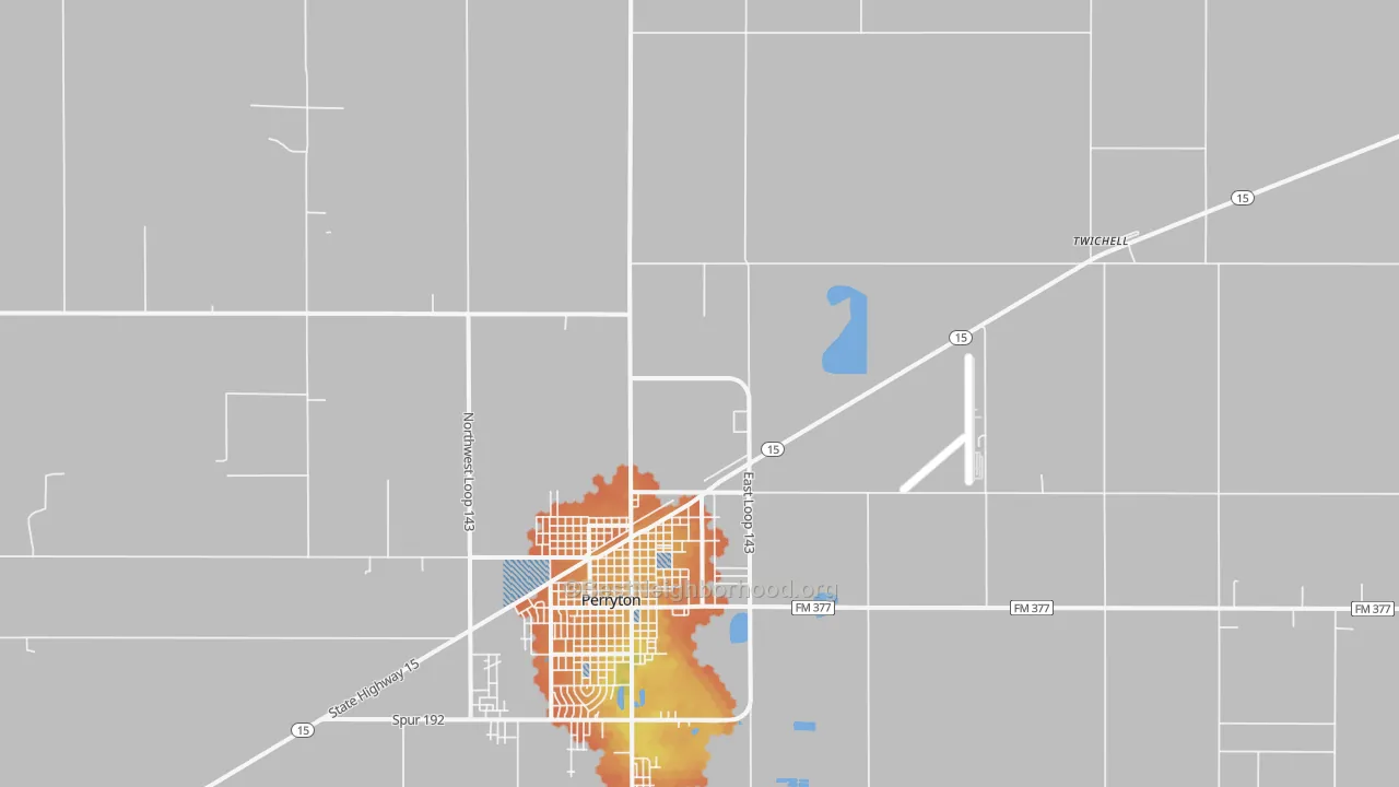 Bike Grade map of Twichell, TX