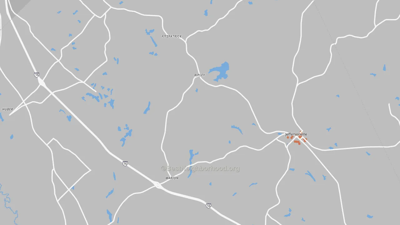 Bike Grade map of Twiggs County, GA