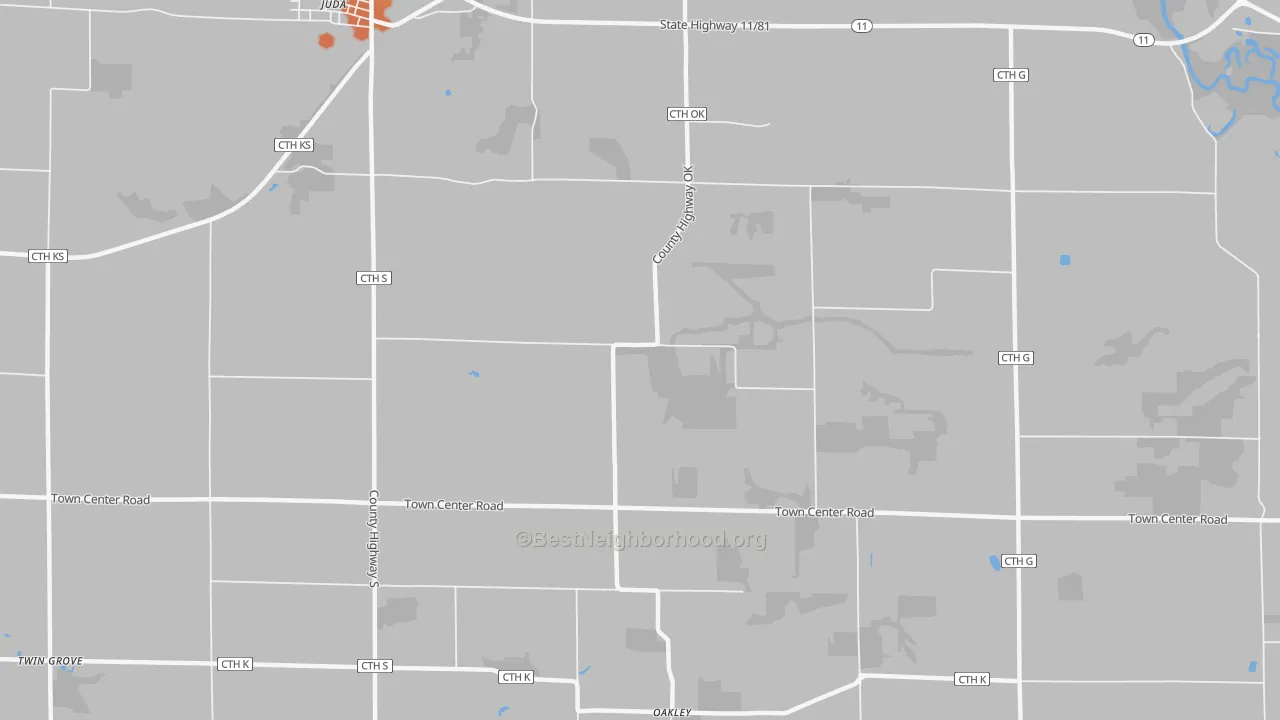 Bike Grade map of Twin Grove, WI