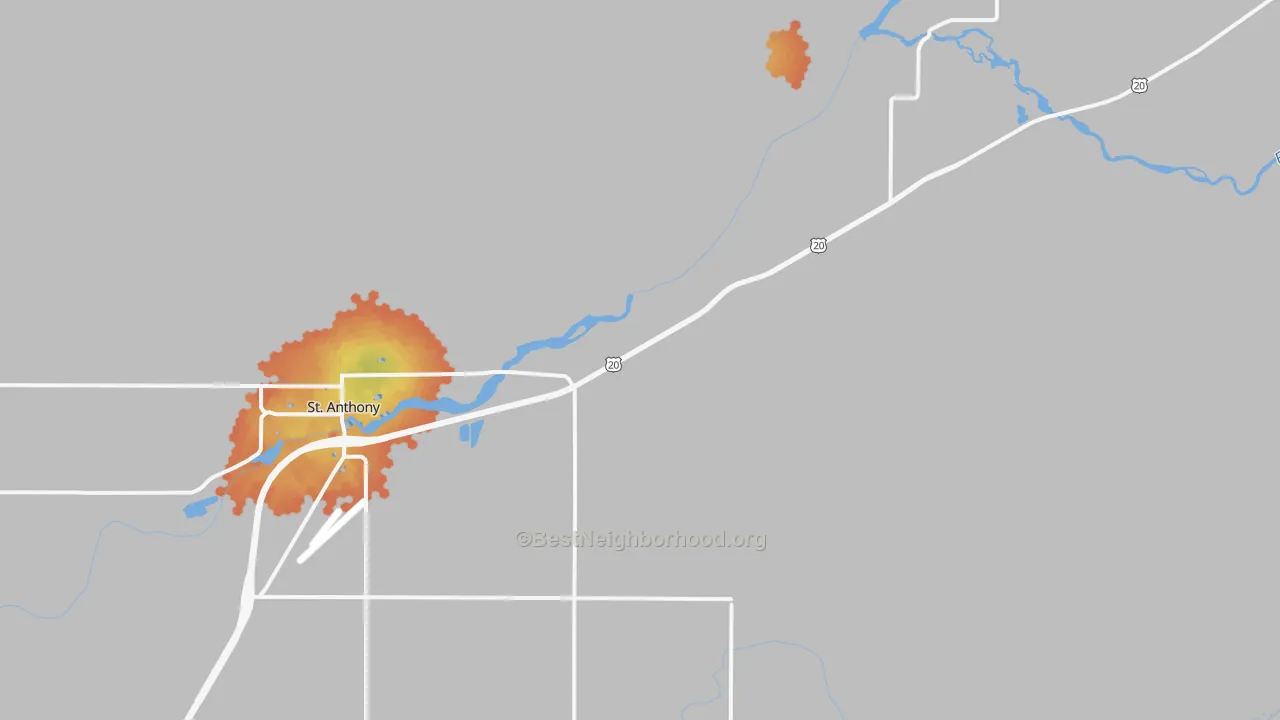 Bike Grade map of Twin Groves, ID