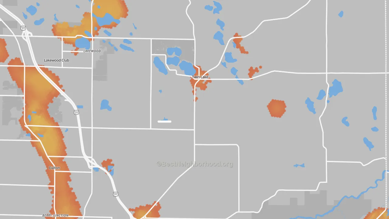 Bike Grade map of Twin Lake, MI