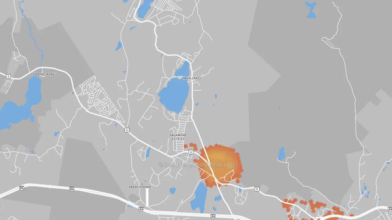 Bike Grade map of Twin Lakes, PA
