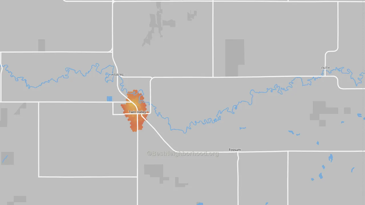Bike Grade map of Twin Valley, MN