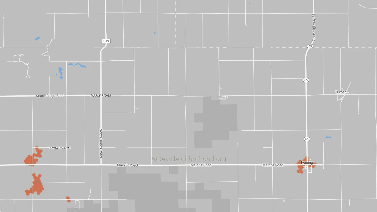 Bike Grade map of Twining, MI